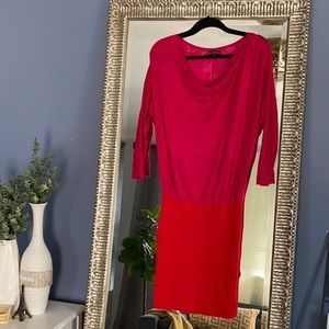 Express color-block sweater dress pink and red size Medium